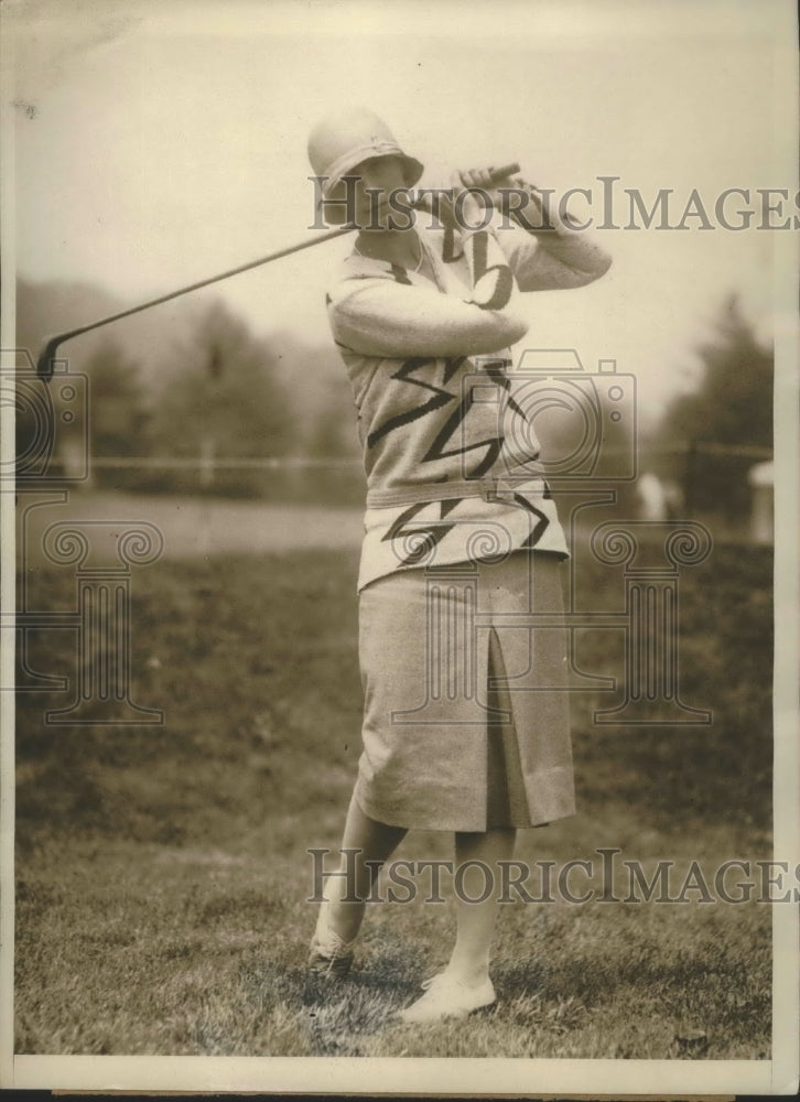 1928 Press Photo Mrs Norman Toerge Scored 90 First Round of Women&#39;s Metro Golf- Historic Images