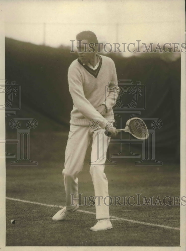 1934 Press Photo Hugh Kelleher vs Norman Brookes Forest Hills NY National tennis- Historic Images