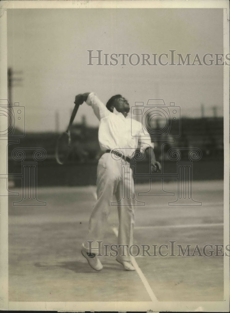 1928 Press Photo Tamino Abe of Japanese team during Davis Cup match - sbs03296- Historic Images