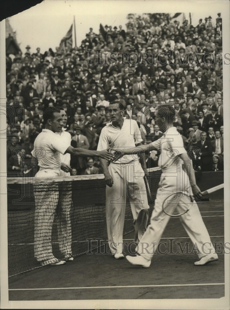 1931 Press Photo Henri Cochet, Jacques Brugnon beat Hughes, Kingsley, Davis Cup- Historic Images