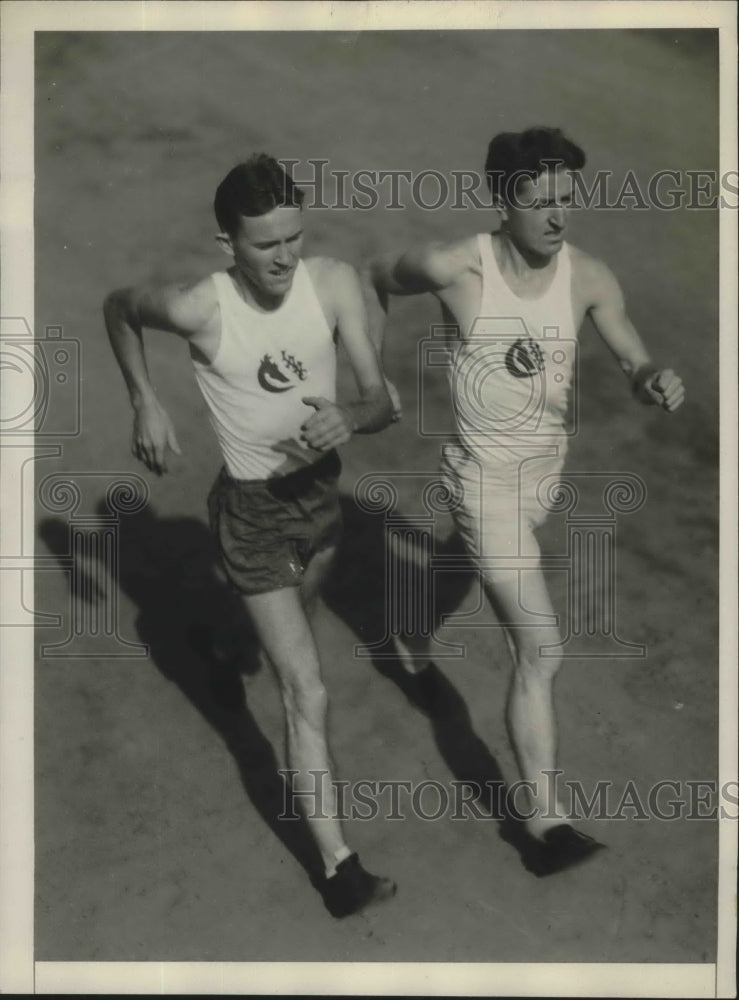 1931 Press Photo Harry Hinkle &amp; Bill Chisholm Begin Training for 50,000 Meter- Historic Images