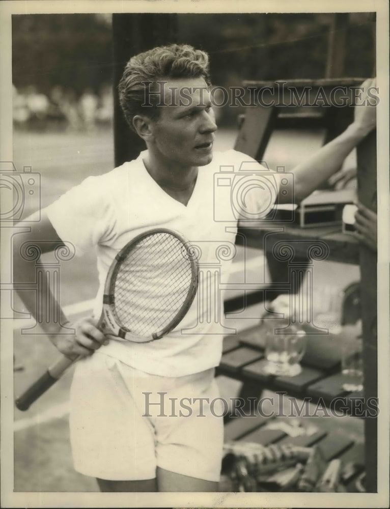 1937 Press Photo Carl Fisher Won Men&#39;s Single Match in Midwest Internatonal- Historic Images