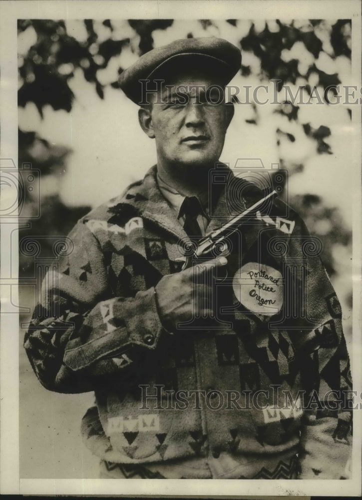 1929 Press Photo Inspector Claude Shaylor Won Police Pistol Match Championship
