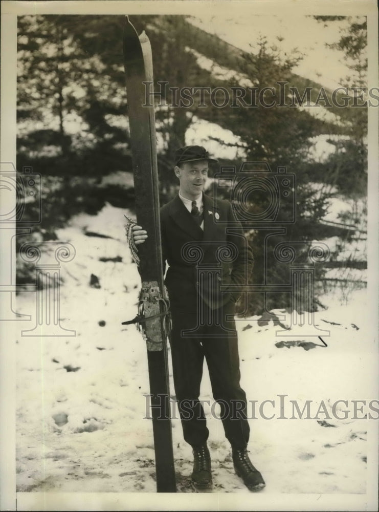 1932 Press Photo Hans Vinjarengen Created New Long Distance Record for Olympics- Historic Images