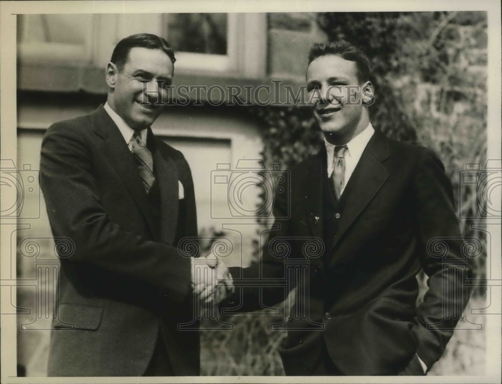 1932 Press Photo Herbert Crisler &amp; F Tremaine Billings Jr. of Princeton Football- Historic Images