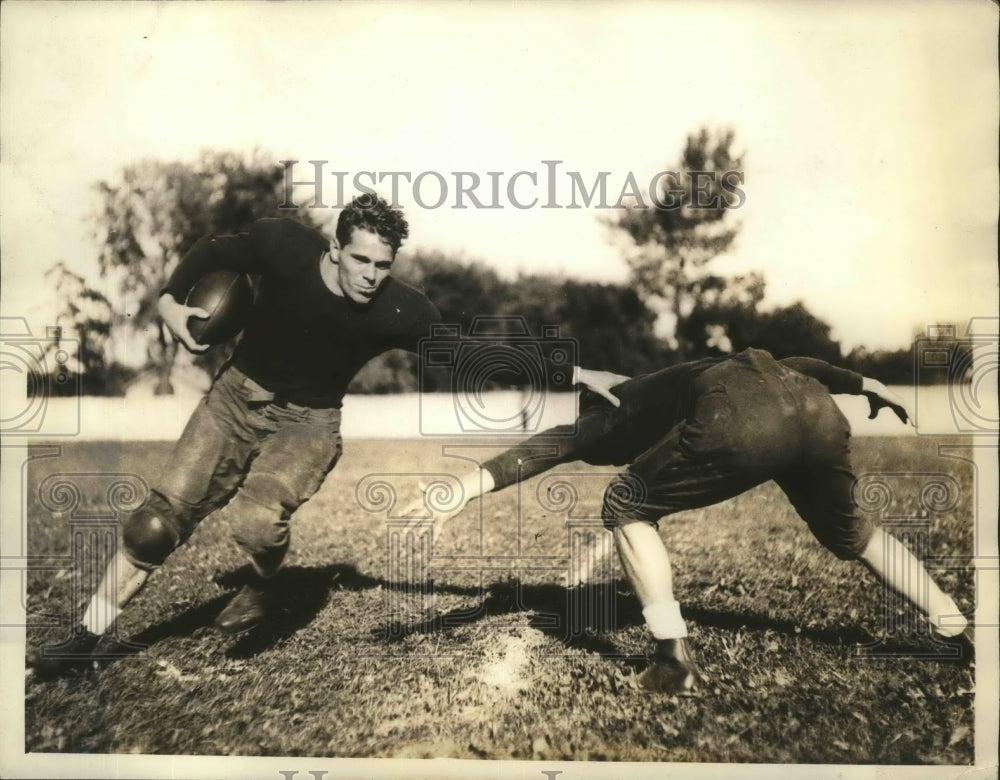 1933 Press Photo Herman Walser, Capt of U of IL Football Team, Plays Fullback- Historic Images