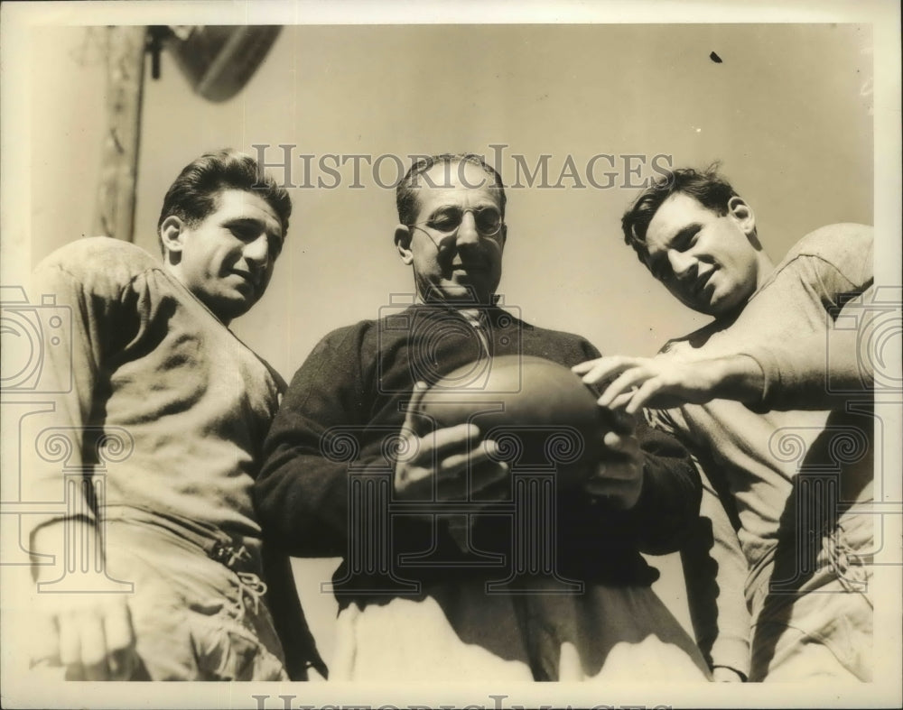 1936 Press Photo Lou Little, Joe Coviello, George Furey of Columbia University- Historic Images