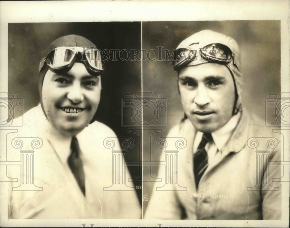 1934 Press Photo Racecar Drivers A.B "Deacon" Litz, William "Shorty" Canilon- Historic Images