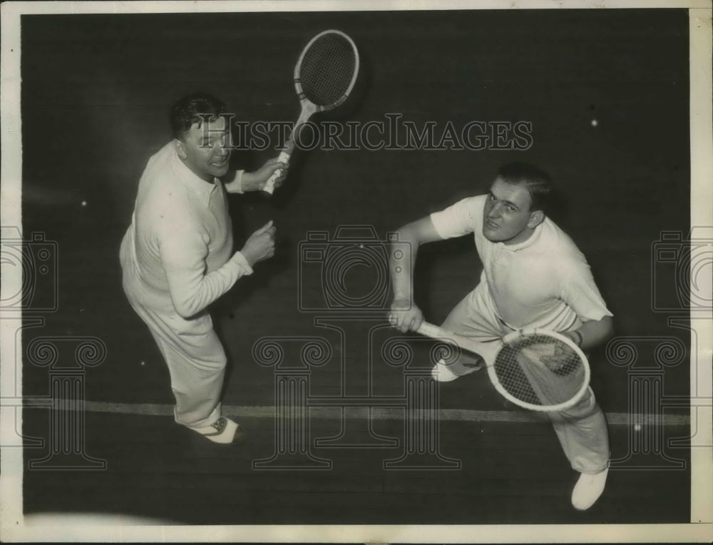 Press Photo Romon Nojuch &amp; Hans Nusslein Playing Racquetball - sbs04185- Historic Images