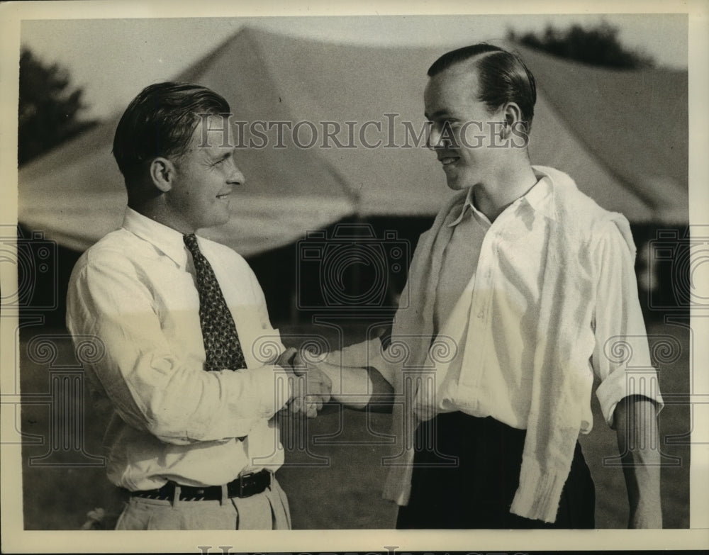 1936 Press Photo Johnny Goodman &amp; J.D. Langley at American National Golf Meet- Historic Images