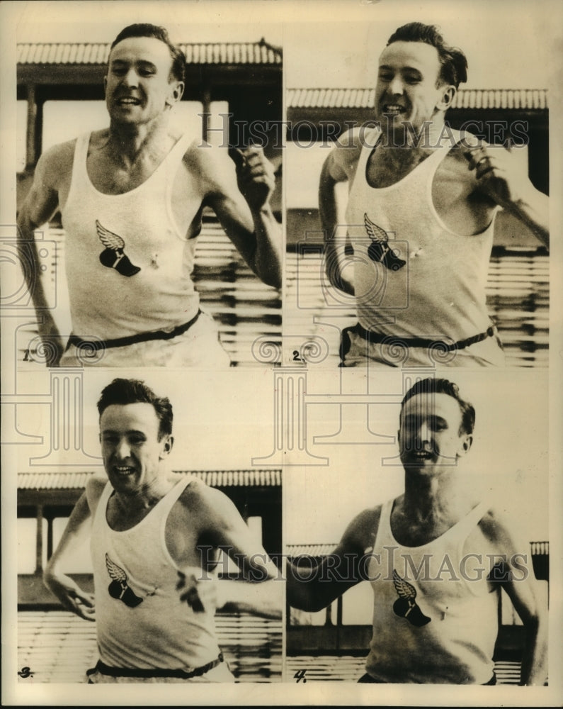 1936 Press Photo Joe Mangan of Cornell track team at Millrose meet in NY- Historic Images