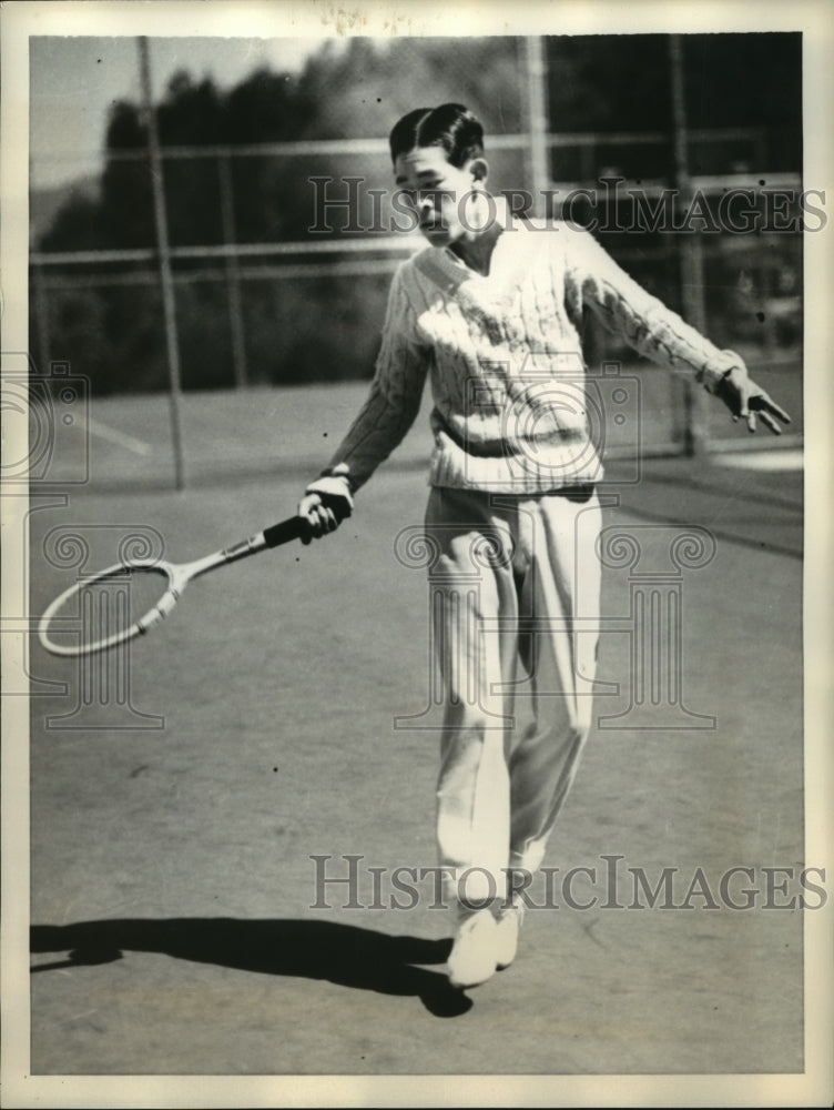 1937 Press Photo San Francisco Davis Cup tennis Fumitero Nakano of Japan- Historic Images