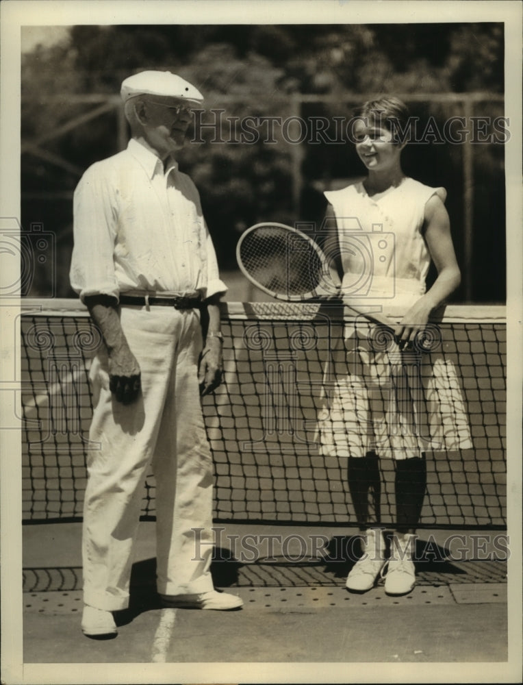 Press Photo Ann Moran, 9-Year-Old Star of Berkeley Tennis Club - sbs04788- Historic Images