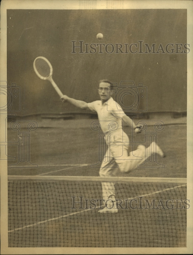 1936 Press Photo Henri Cochet of France in Tennis Match Against Francis Shields- Historic Images