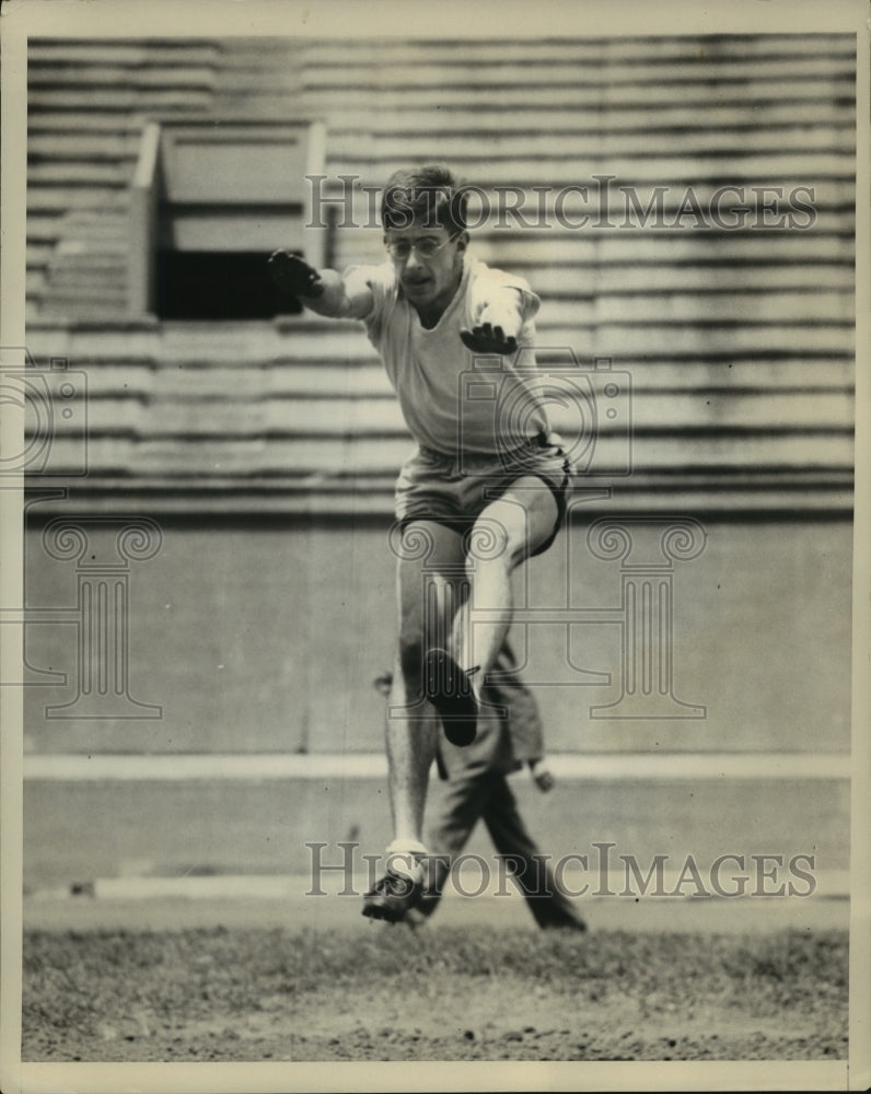 1931 Press Photo John Morse of Harvard Doing Practice Broadjump - sbs04968- Historic Images