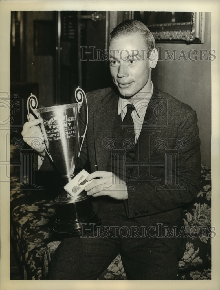 1937 Press Photo Joe Burk, Winner of Men's Nat'l Single Sculls & CA Single Scull- Historic Images