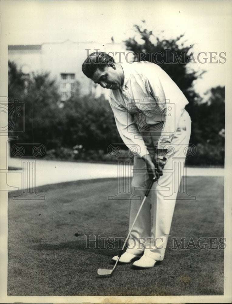 1933 Press Photo Mort Dutra of Detroit Scores 76 in Western Open Golf- Historic Images