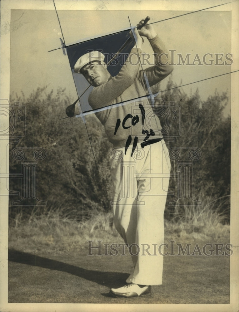 Press Photo Olin Dutra Taking a Swing - sbs05136- Historic Images