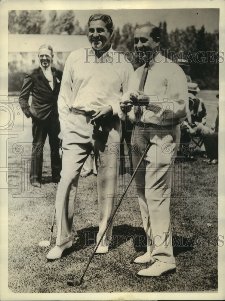 1935 Press Photo Olin Dutra &amp; Walter Hrgen at Oakmont County Club in Pittsburgh- Historic Images