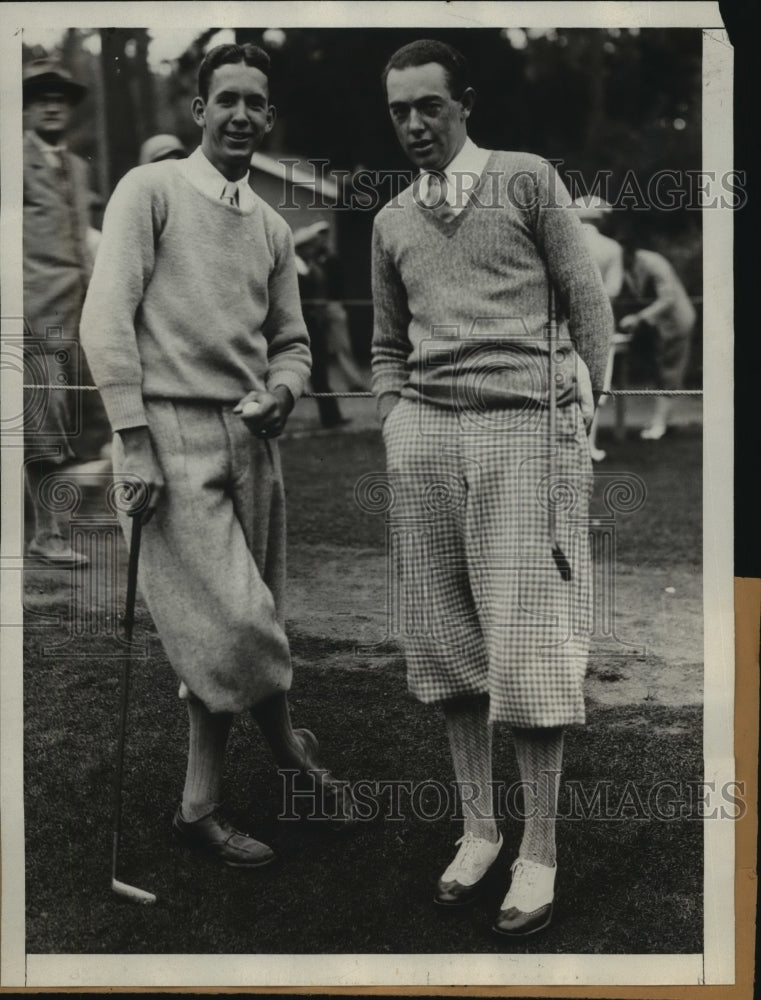 1929 Press Photo John Lehman, Johnny McHugh at National Amateur golf CA- Historic Images