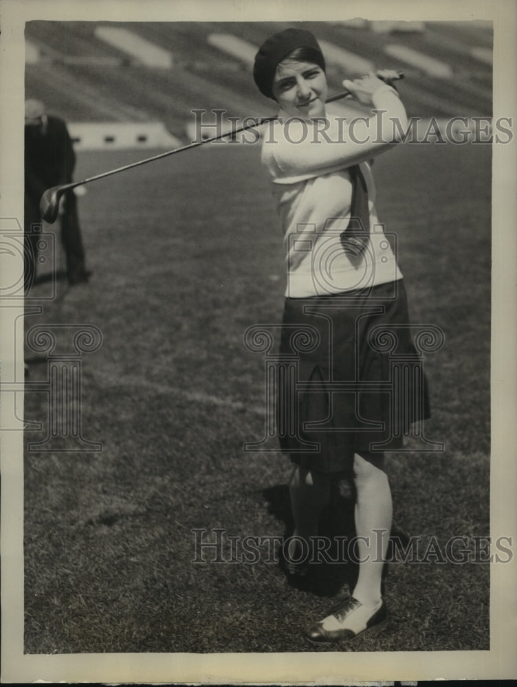 1931 Press Photo Ms June Beebe Playing in Women&#39;s Western Open Tournament- Historic Images