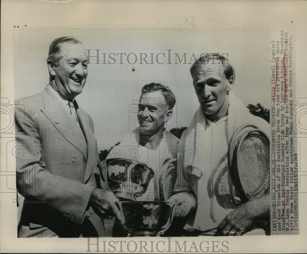 1949 Press Photo Billy Sidwell,Jack Bromwich of Australian Davis Cup Tennis Team- Historic Images