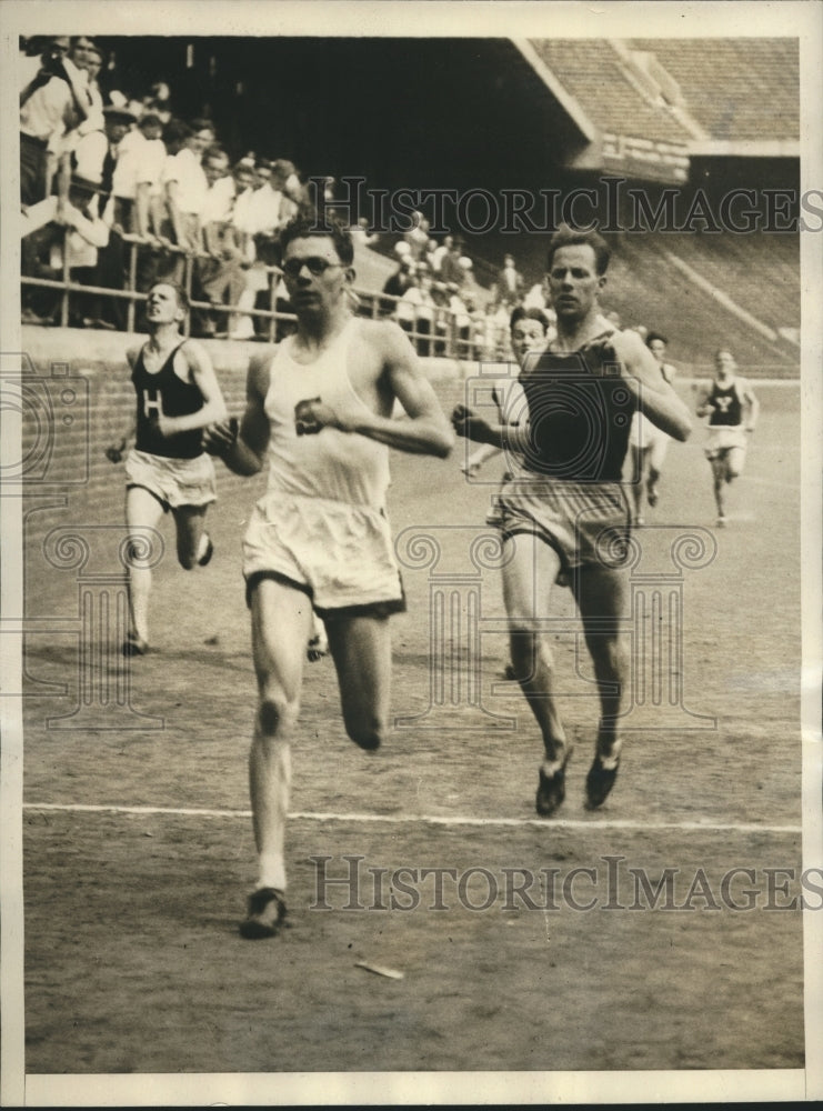 1929 Press Photo Morrison of Stanford wins third heat of 440 Yard at IC4A Meet- Historic Images