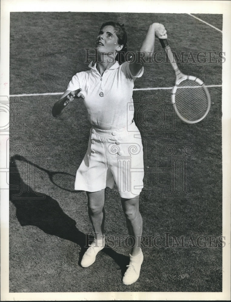 1939 Press Photo Kay Stammers playing at Eastern Grass Courts Championships- Historic Images