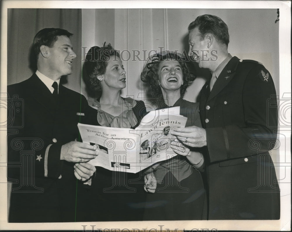 1944 Press Photo Tennis: Jack Kramer, Alice Marble, Mary Harwick, Don Budge- Historic Images