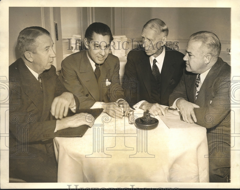 1942 Press Photo MLB Eddie Collins, Harry Grabiner, Connie Mack, &amp; Donald Barnes- Historic Images