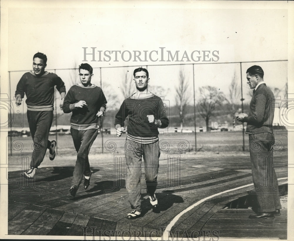 1932 Press Photo Earle J.Thomson, Henry Naagonbe, Robert Moylan Albilic Dias- Historic Images