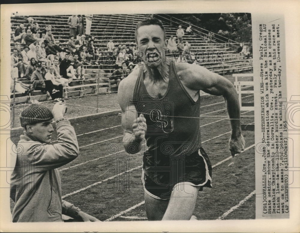 1963 Press Photo Steve Pauly, Oregon State Senior National AAU decathlon Champ- Historic Images