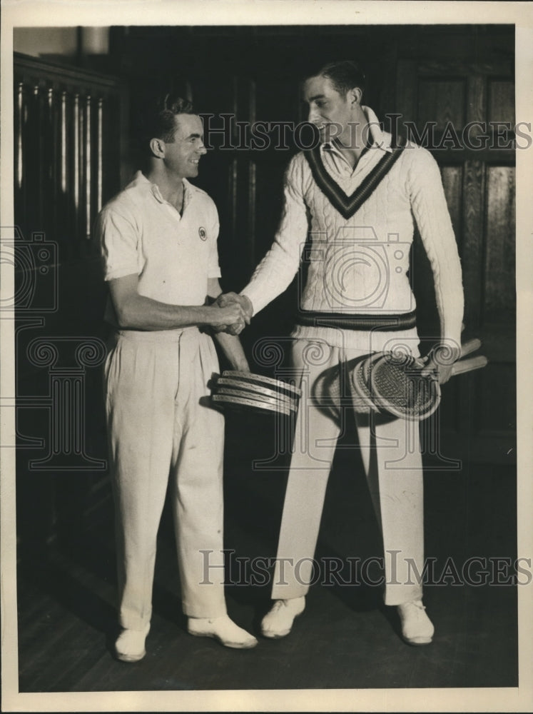 1932 Press Photo Gregory Mangin beats Francis Shields, U.S. Indoor Tennis title- Historic Images