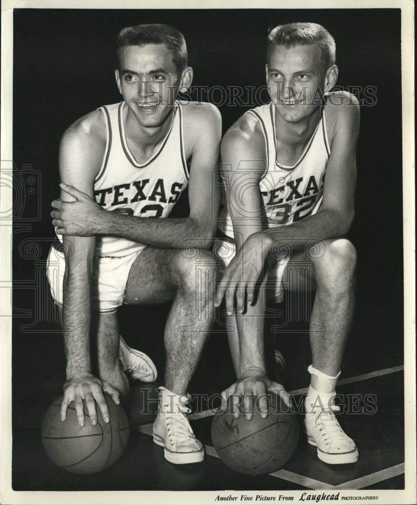 Press Photo Bob Waggender & Fred Saunders Texas Basketball Players - sbs07384- Historic Images