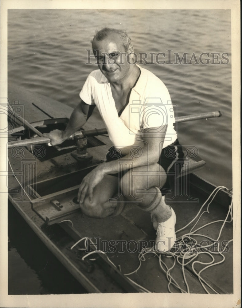 1938 Press Photo Leo Friede wins first Int&#39;l Challenge Cup Trials in Long Island- Historic Images