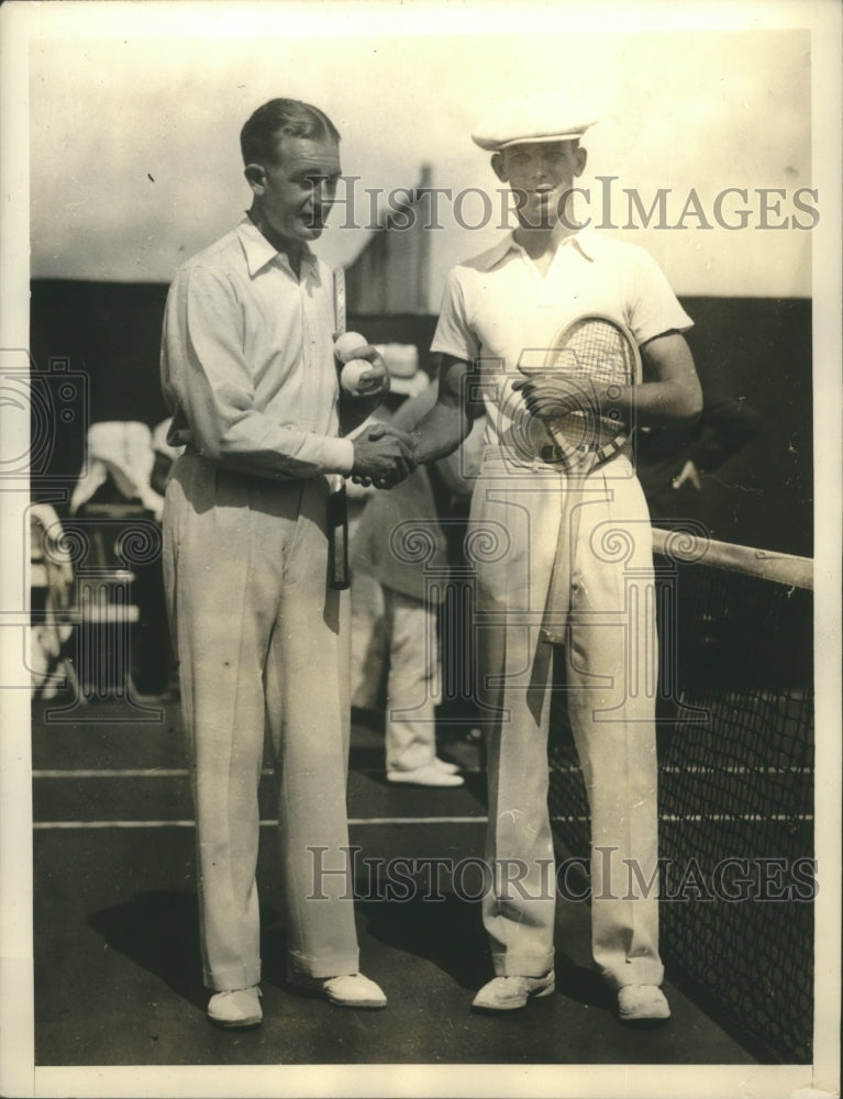 1933 Press Photo Jack Crawford Congratulates Bellsworth Vines - sbs07523- Historic Images