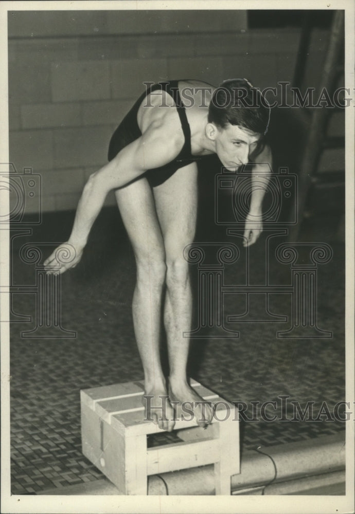 Press Photo Mike Sojka attempts to break the breaststroke records Texas Univ.- Historic Images