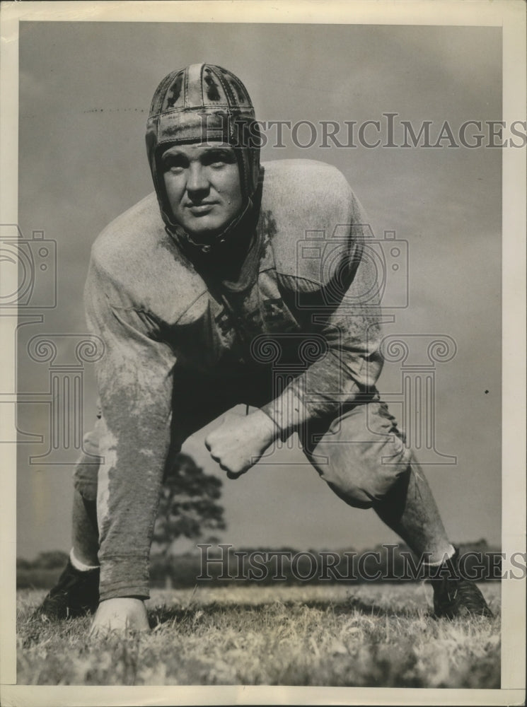 1943 Press Photo Orville Crutchfield plays tackle for Rice Institute - sbs07731- Historic Images