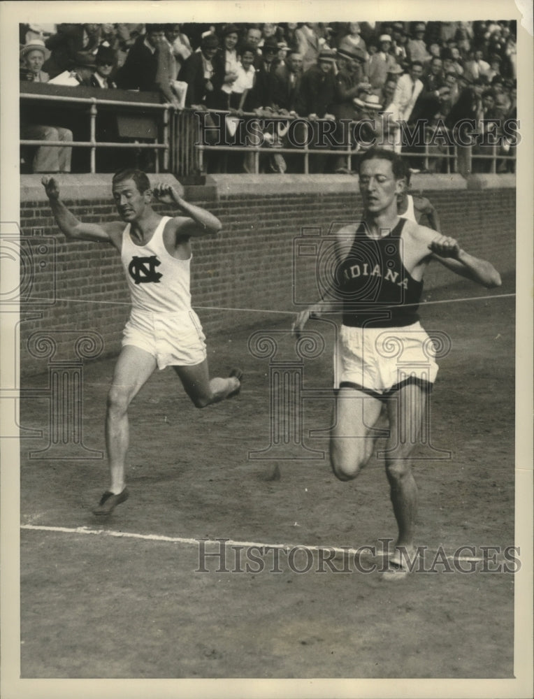 1956 Press Photo Charles Hornbostel, Harry Williamson in 1,000-meter race- Historic Images