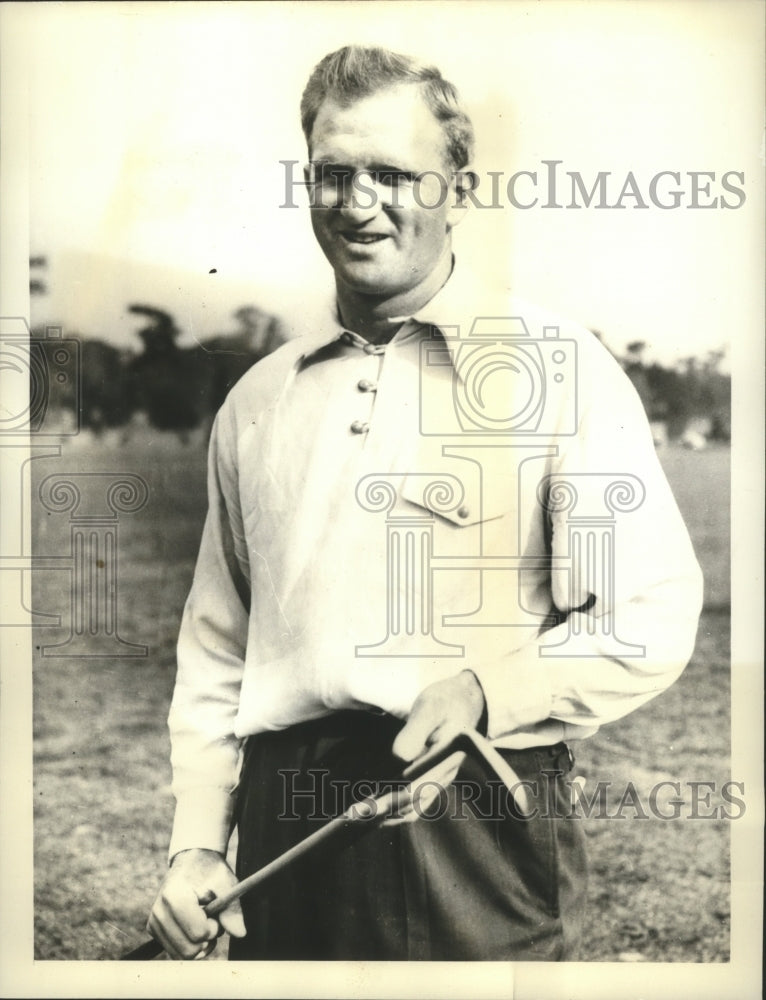 1938 Press Photo Clayton Heafner Golf star at Pro Tournament at Pinehurst- Historic Images