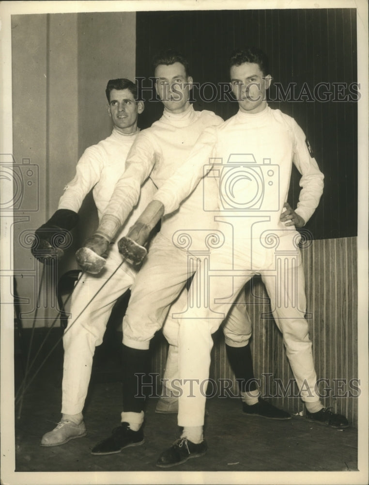 Press Photo S. Thompson Stewart, Jr. James Hutchinson Saber Champions- Historic Images
