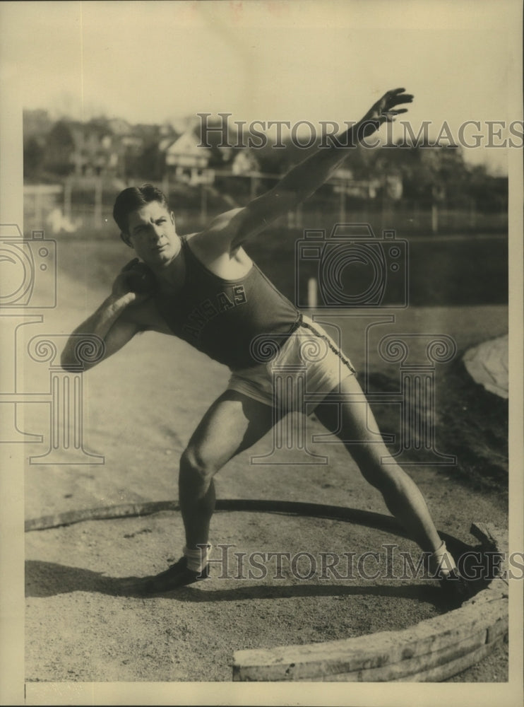 1930 Press Photo James Bausch Broke Shot Put Records at Big Six Conference- Historic Images