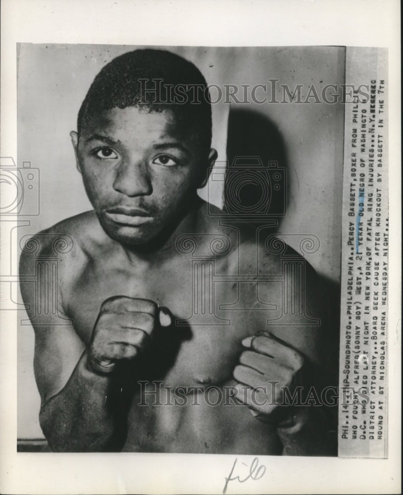 Press Photo PErcy Bassett boxed Alfred Sonny Boy West in Fatal Knouckout- Historic Images