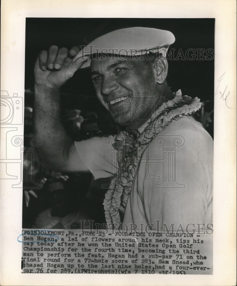 1953 Press Photo Ben Hogan United States Open Golf Championship - sbs08787- Historic Images