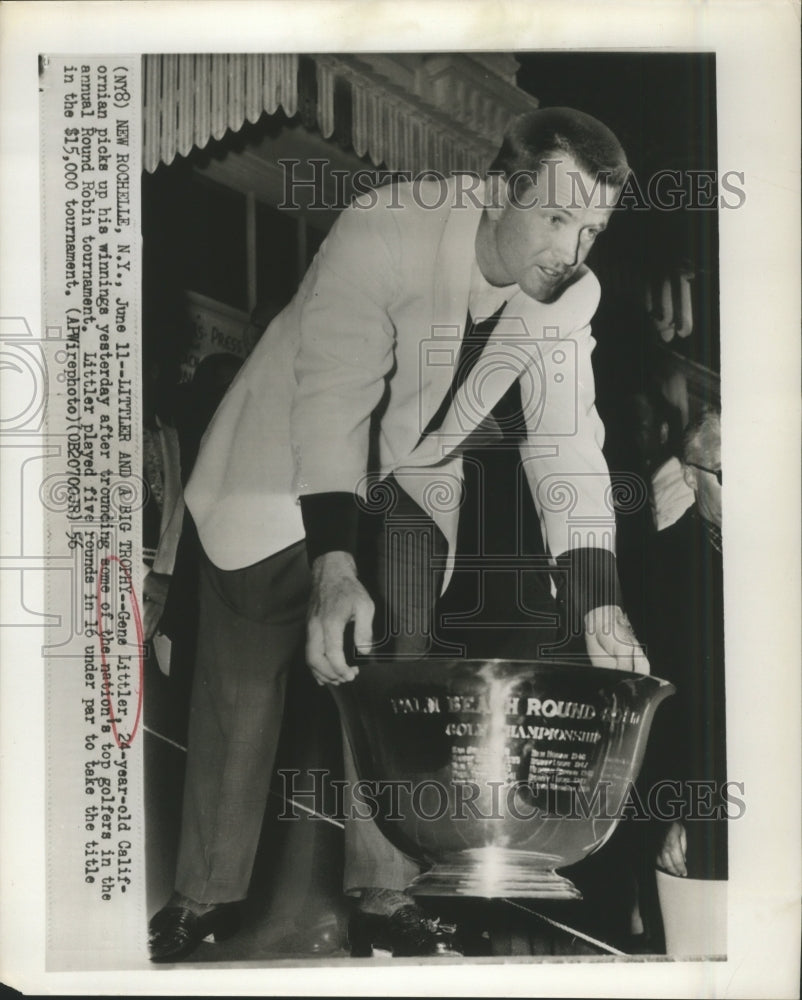 1956 Press Photo Gene Littler Annual Round Robin Tournament winner - sbs08936- Historic Images