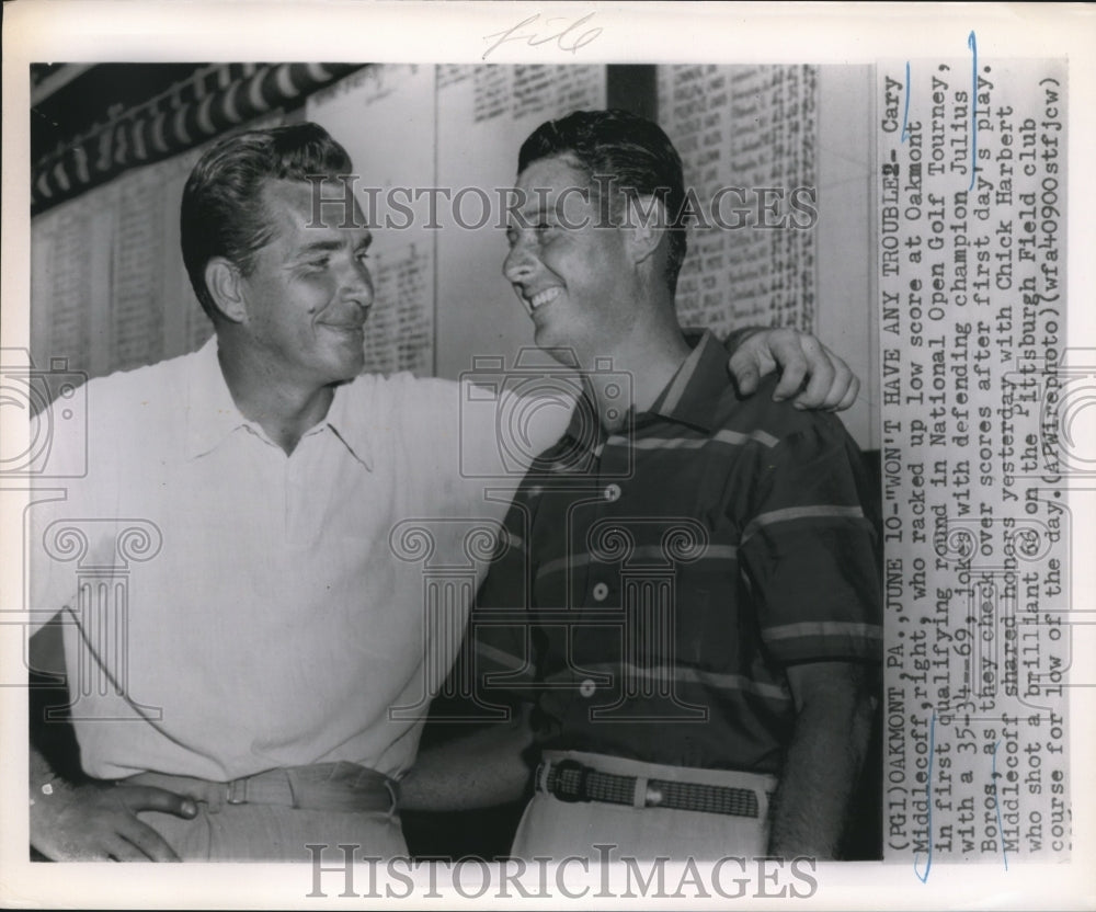 Press Photo Cary Middlecoff &amp; Julius Boros Nat&#39;l Open Golf Tournament- Historic Images