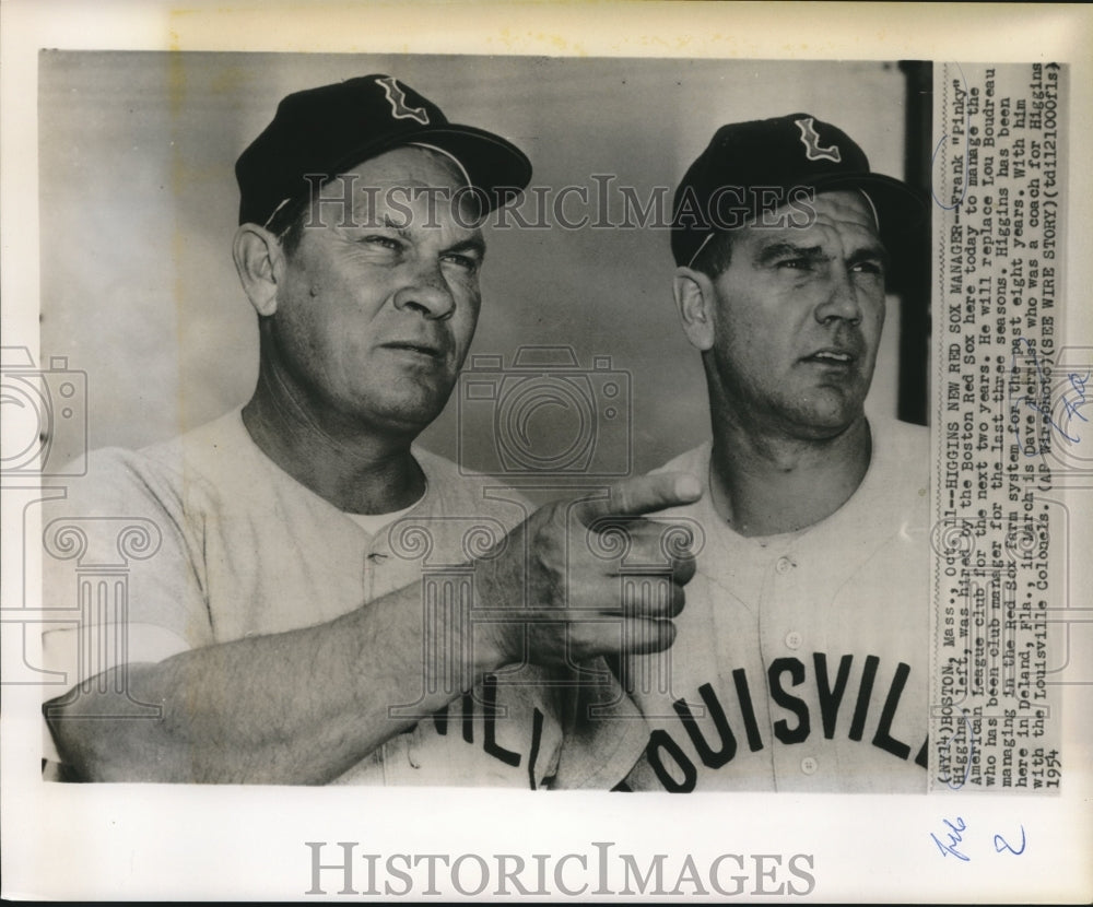 1954 Press Photo Frank "Pinky"Higgins Boston Red Sox New Manager - sbs09346- Historic Images