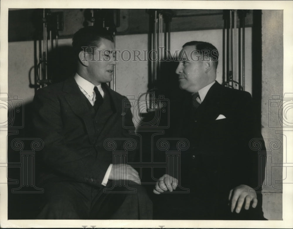 1933 Press Photo Gene Tunney, Joe Gormanat A.E.F. Boxing - sbs09450- Historic Images