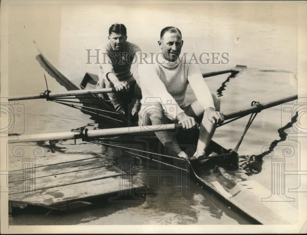 1931 Press Photo Bobby Pearce trains on Thames for Event - sbs09471- Historic Images