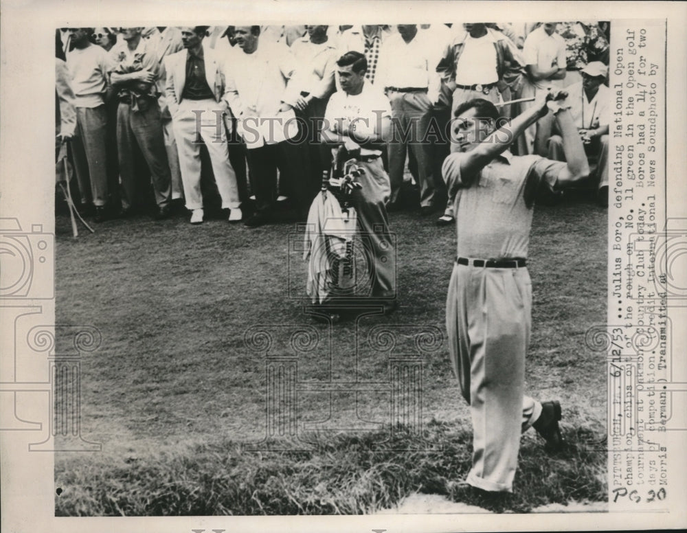 1953 Press Photo Julius Boro National Open Champion at No.11 Green - sbs09597- Historic Images